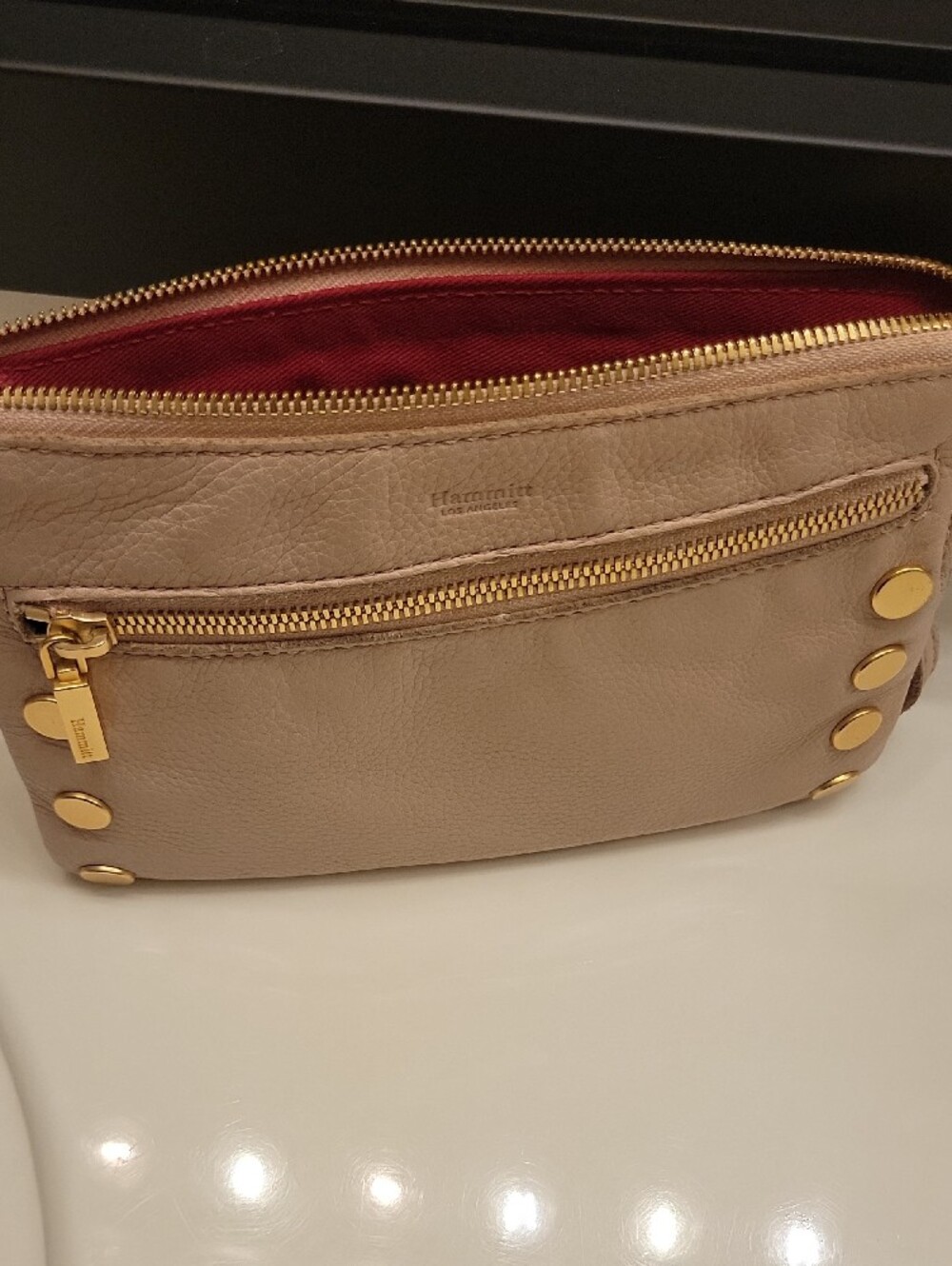 Hammitt Nash Blush Pink Leather Wristlet with Gold Hardware - Picture 15 of 16